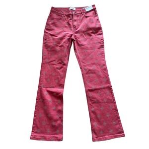Wrangler High Rise Bold Boot Jeans Red Diamond Print 12x32 112365097